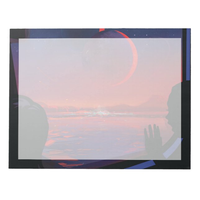 Poster Retro Space - Vyer Observera Trappist-1e. Anteckningsblock (Framsida)