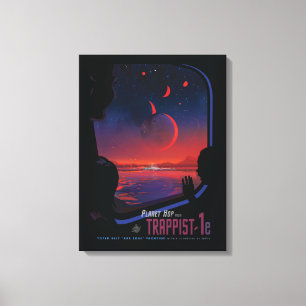 Poster Retro Space - Vyer Observera Trappist-1e. Canvastryck