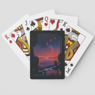Poster Retro Space - Vyer Observera Trappist-1e. Casinokort