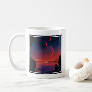 Poster Retro Space - Vyer Observera Trappist-1e. Kaffemugg