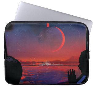 Poster Retro Space - Vyer Observera Trappist-1e. Laptop Fodral