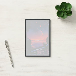 Poster Retro Space - Vyer Observera Trappist-1e. Post-it Block