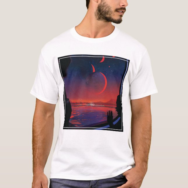 Poster Retro Space - Vyer Observera Trappist-1e. T Shirt (Framsida)