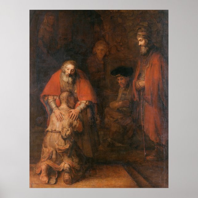 Poster returen av den prodigala sonens Rembrandt (Framsidan)