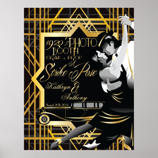 Poster Roaring Twenties Gatsby Stil Photo Booth  (Framsidan)