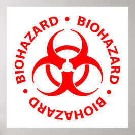 Poster röd biofarosymbol