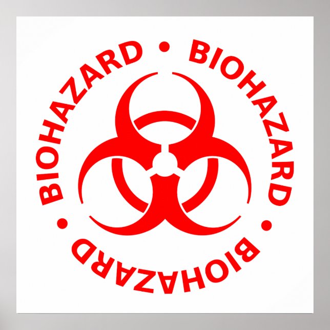 Poster röd biofarosymbol (Framsidan)