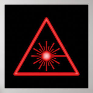 Poster röd lasersymbol