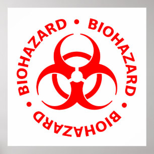 Poster röd symbol för biofara