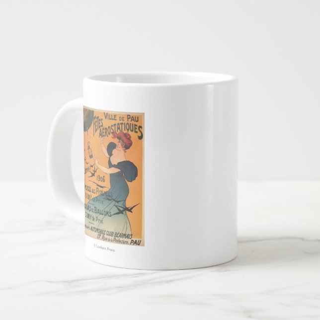 Poster rödhåriga kvinnor som väntar på barrträd jumbo mugg (Framsida vänster)