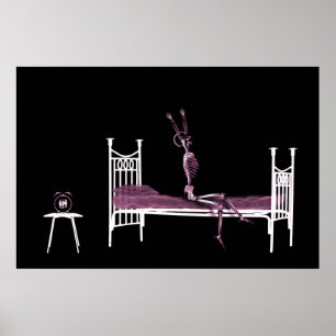 Poster - Röntgen-Ray Skeleton Black Rosa