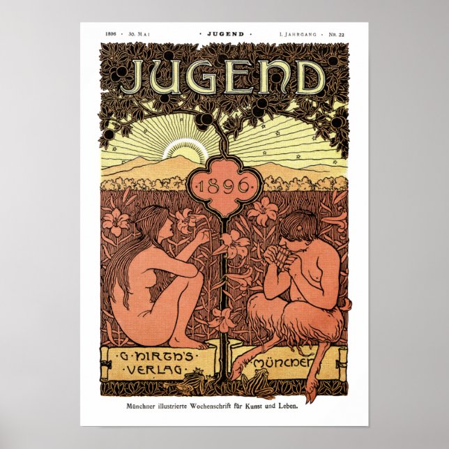 Poster: Rör av Pan - Jugend Magazine maj 1896 Poster (Framsidan)