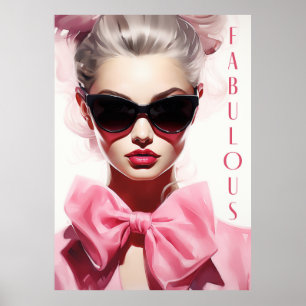 Poster Rosa Bow för Fabulous Mode Model