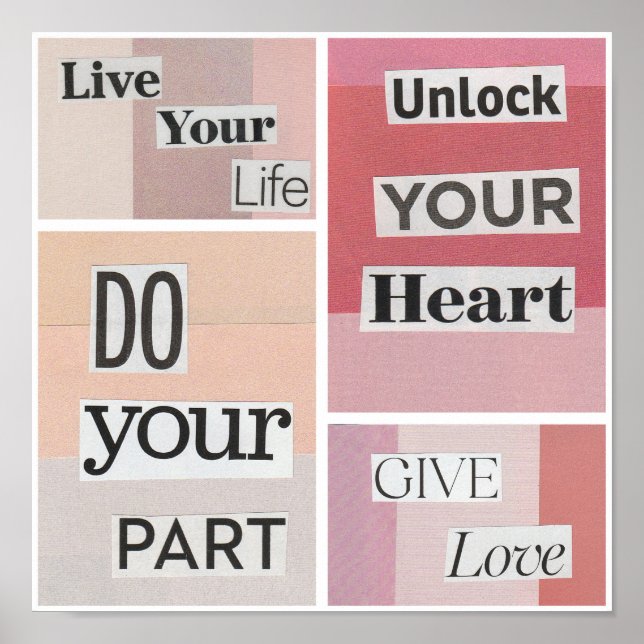 Poster rosa Collage (Framsidan)