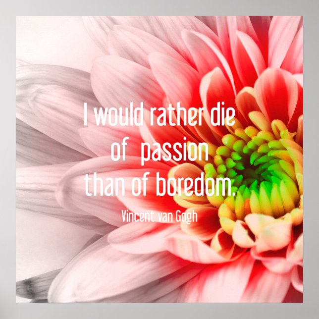 Poster rosa Flower Quote (Framsidan)