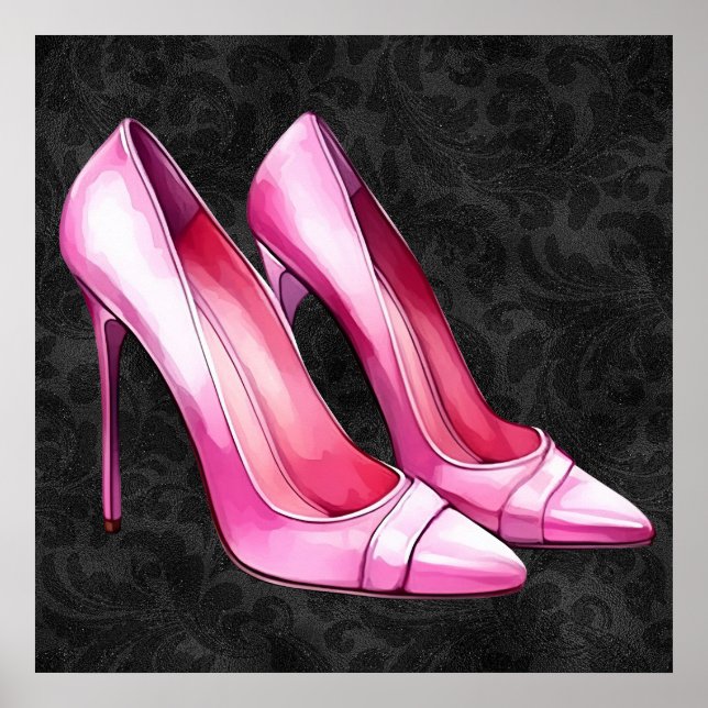 Poster rosa Heels Shoes (Framsidan)