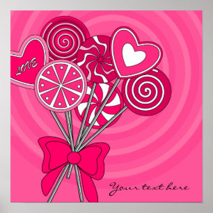 Poster rosa lollipop