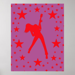 Poster rosa Rockstjärna