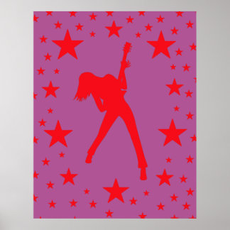 Poster rosa Rockstjärna