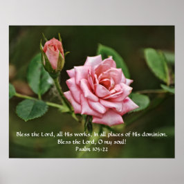 Poster Rosa ros Blating Bible Scripture
