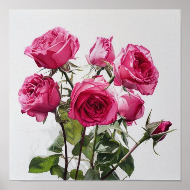 Poster rosa ros-färgremsutskrift (Framsidan)