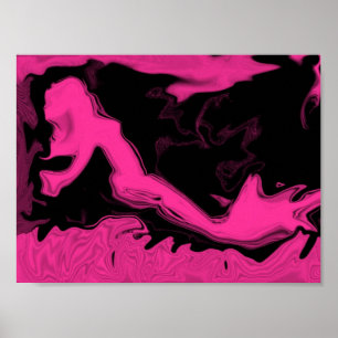 Poster rosa Sjöjungfru