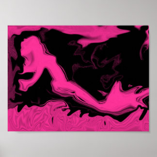 Poster rosa Sjöjungfru