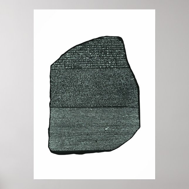 Poster Rosetta Stone Ancient Egyptian hieroglyphs (Framsidan)