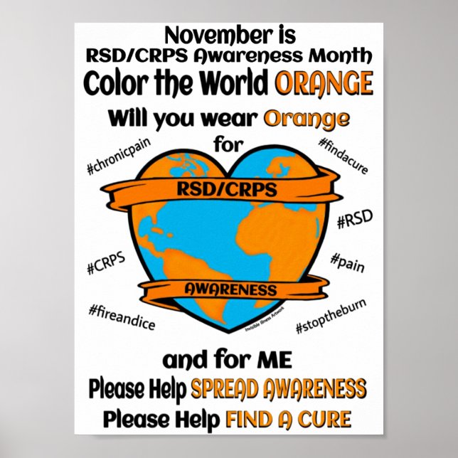 POSTER...RSD/CRPS - FÄRG VÄRLDENS ORANGE POSTER (Framsidan)