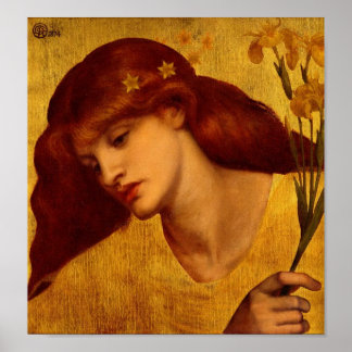 Poster Sancta Lilias 1874 av Rossetti