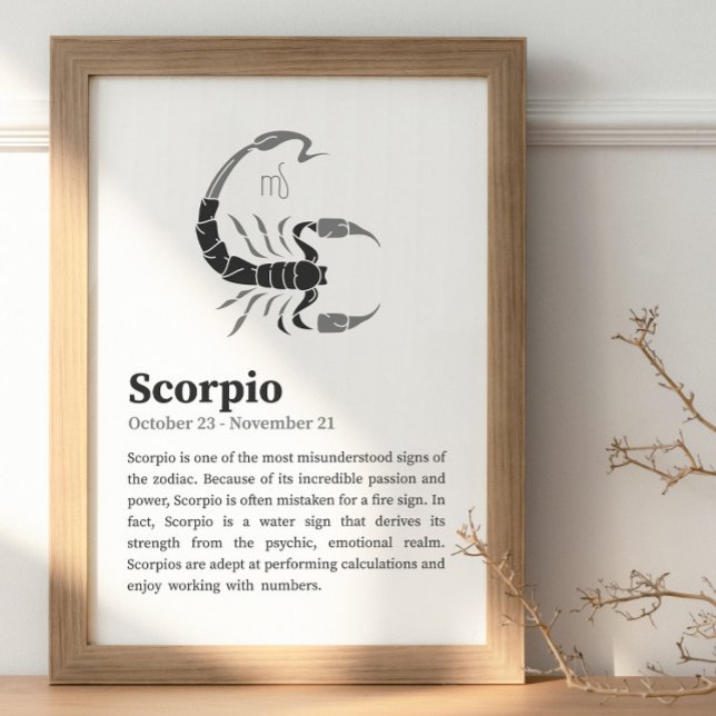 Poster Scorpio Zodiac-tecken (Scorpio Zodiac Sign Wall Poster)