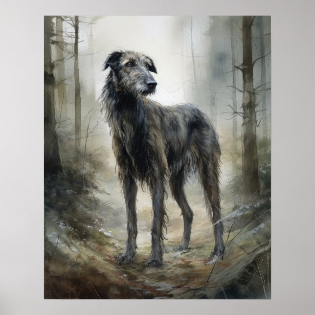 Poster Scottish Deerhound Hund Art Print (Framsidan)