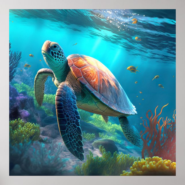 Poster Sea Turtle (Framsidan)