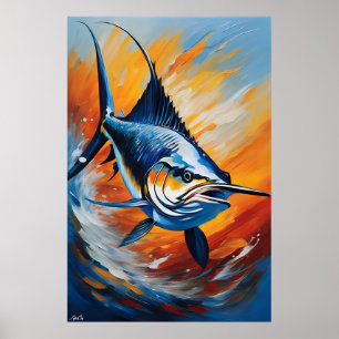 Poster Segelfisk OLJEMÅLNING STIL