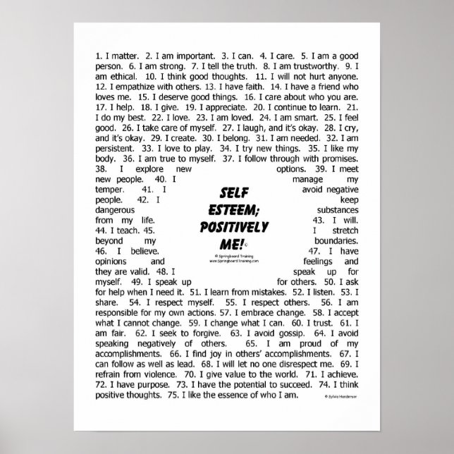 Poster: "Self Esteem_Positive Me" Poster (Framsidan)