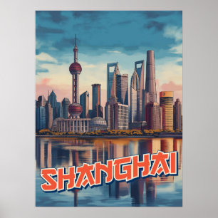 Poster Shanghai Skyline: Vibrant Cityscape