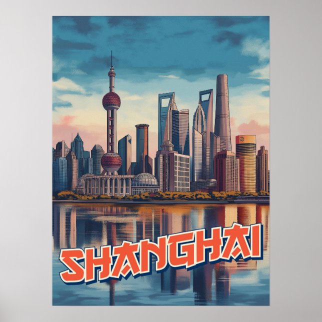 Poster Shanghai Skyline: Vibrant Cityscape (Framsidan)
