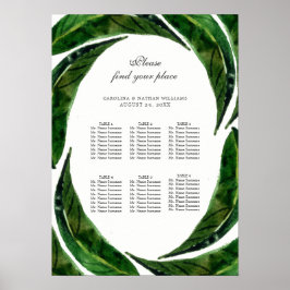 Poster sittdiagram för moderna, fetstilta Löv