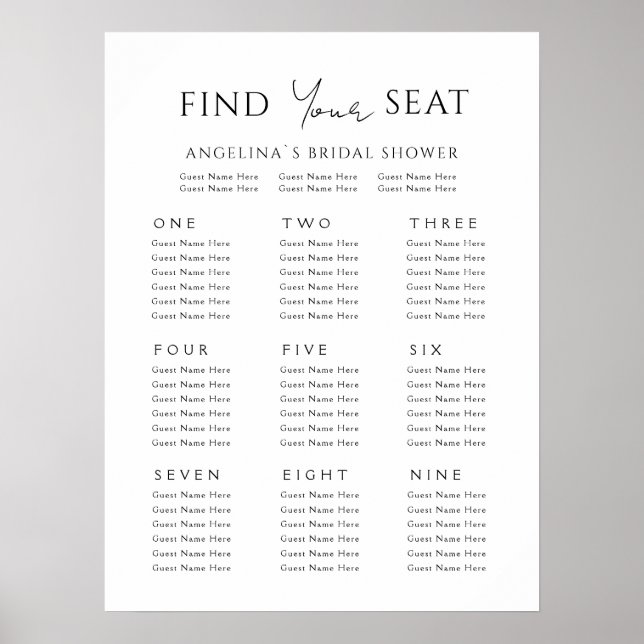 Poster sittplatsplan 9 bord Möhippa (Framsidan)