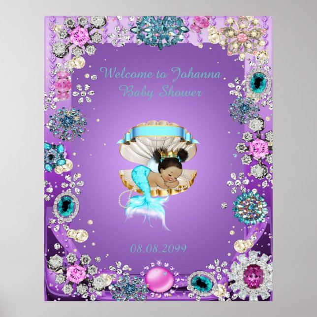 Poster Sjöjungfruns lila, smycken (Framsidan)