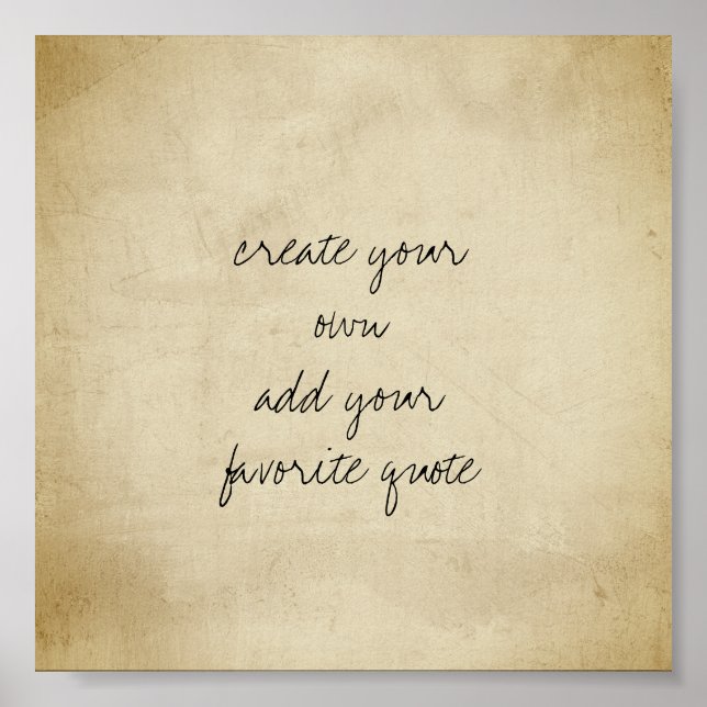 poster skapa din egen nödlidande struktur sepia (Framsidan)