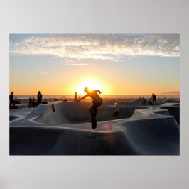Poster Skateboard Park Sunset Skateboarding Cali