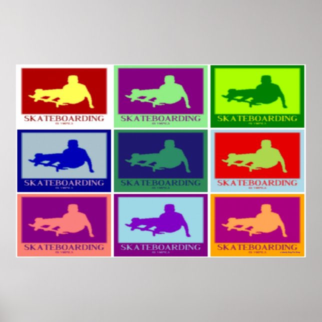 POSTER - SKATEBOARING OLYMPICS POP ART WALL ART (Framsidan)