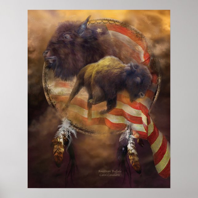 Poster/skriv ut amerikansk Buffalo Art Poster (Framsidan)