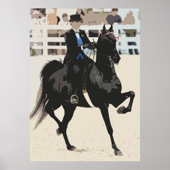 Poster Skriv ut amerikanska sadelhästar (Framsidan)