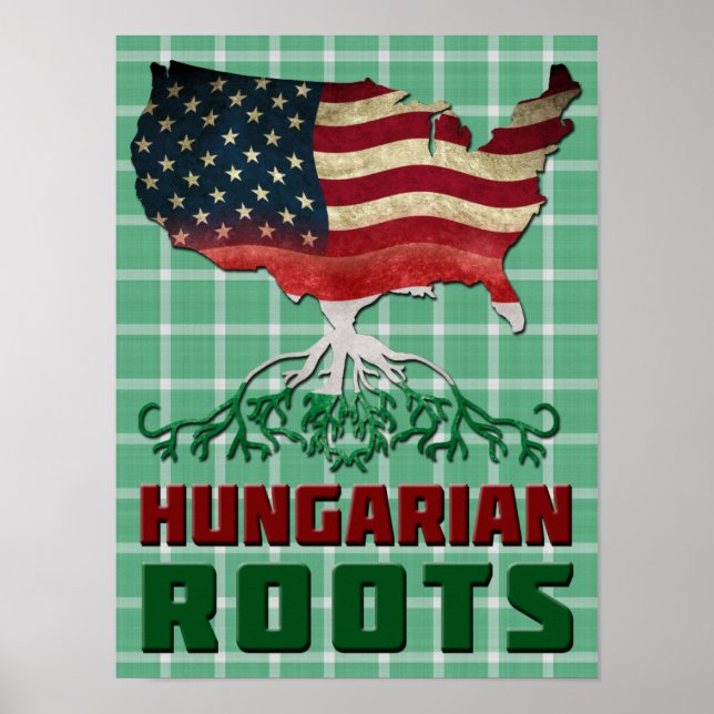 Poster Skriv ut amerikanska ungerska rötter (Framsidan)