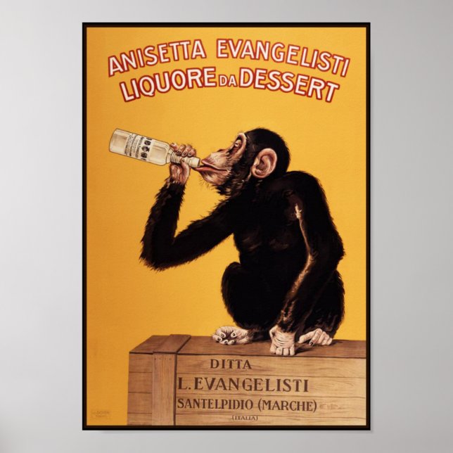 Poster/skriv ut: Anissetta Liquor Monkey Poster (Framsidan)