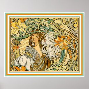 Poster/skriv ut: Art nouveau - Blommor Poster