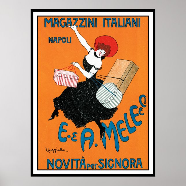 Poster Skriv ut av Cappiello - Magazzini Italiani (Framsidan)