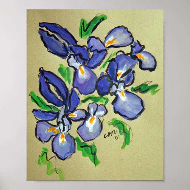 Poster Skriv ut  av Iris Dance Abstrakt Painting A (Framsidan)